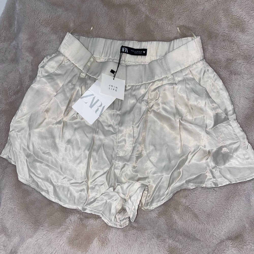 Zara Satin Shorts, XS